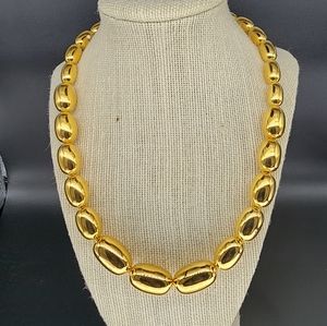 14k gold Milor Italy beaded necklace  vintage but like New 20in statement piece